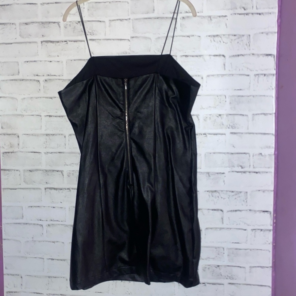Wild Fable faux leather Black mini dress